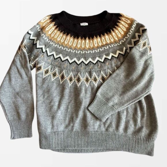 Crown & Ivy Womens Nordic Knit Sweater Size 3X Fair Isle Preppy Fall Ski Lodge - Picture 3 of 14